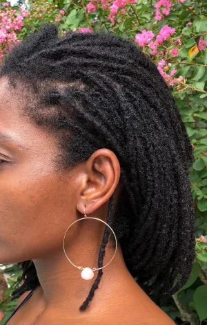Simply Elegant - Single Stone Hoop Earrings with Tear Drop