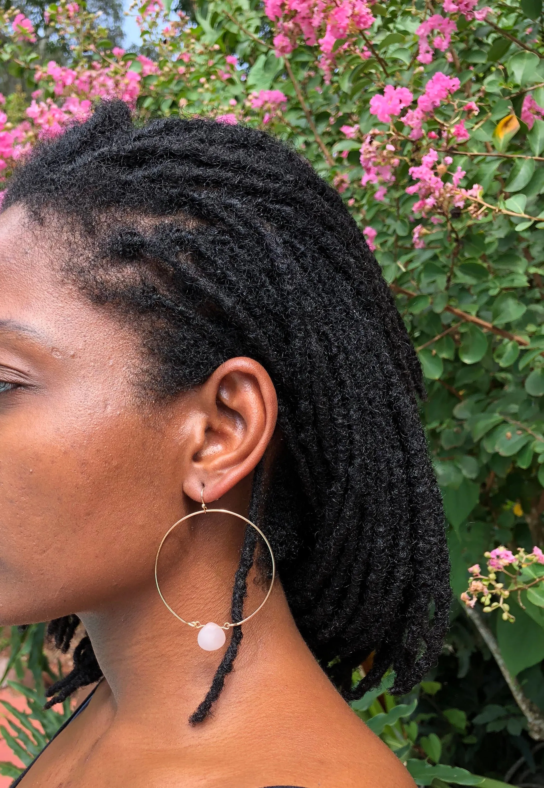 Simply Elegant - Single Stone Hoop Earrings with Tear Drop