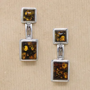 Sophisticated Amber & Sterling Silver Earrings