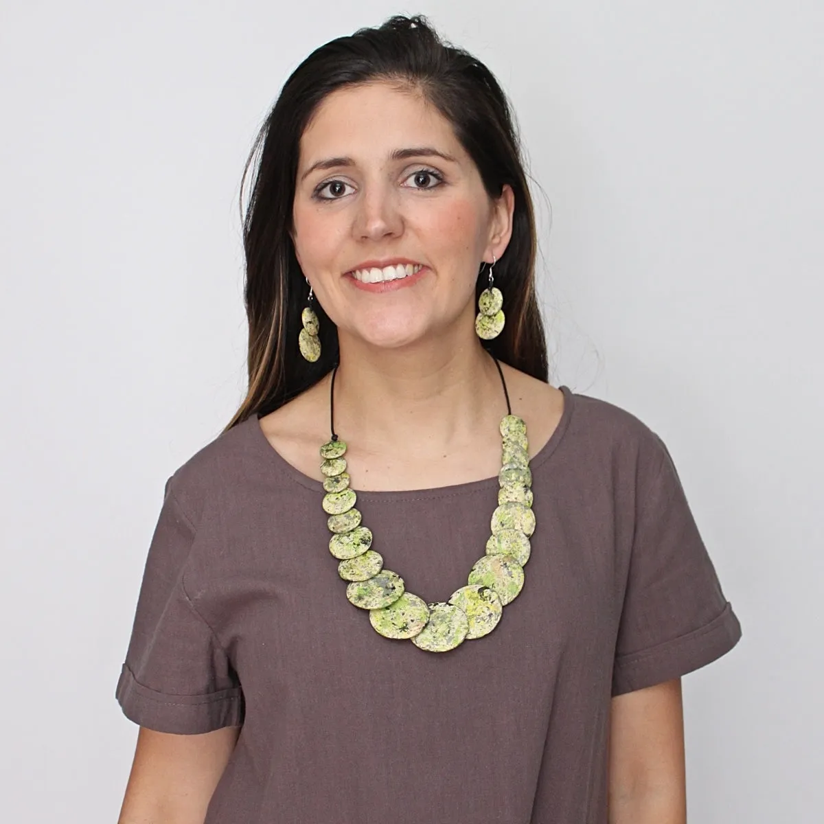 Speckled Green Amelie Earrings