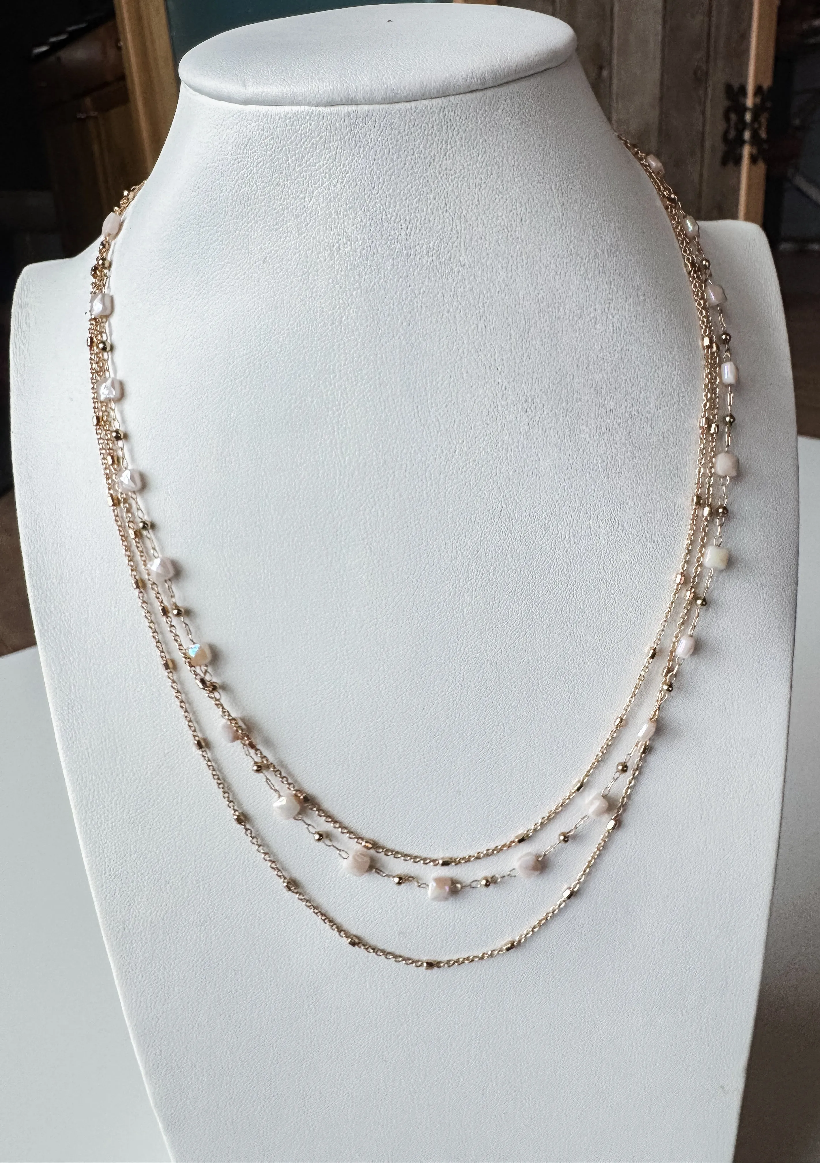 Square Glass Bead Necklace