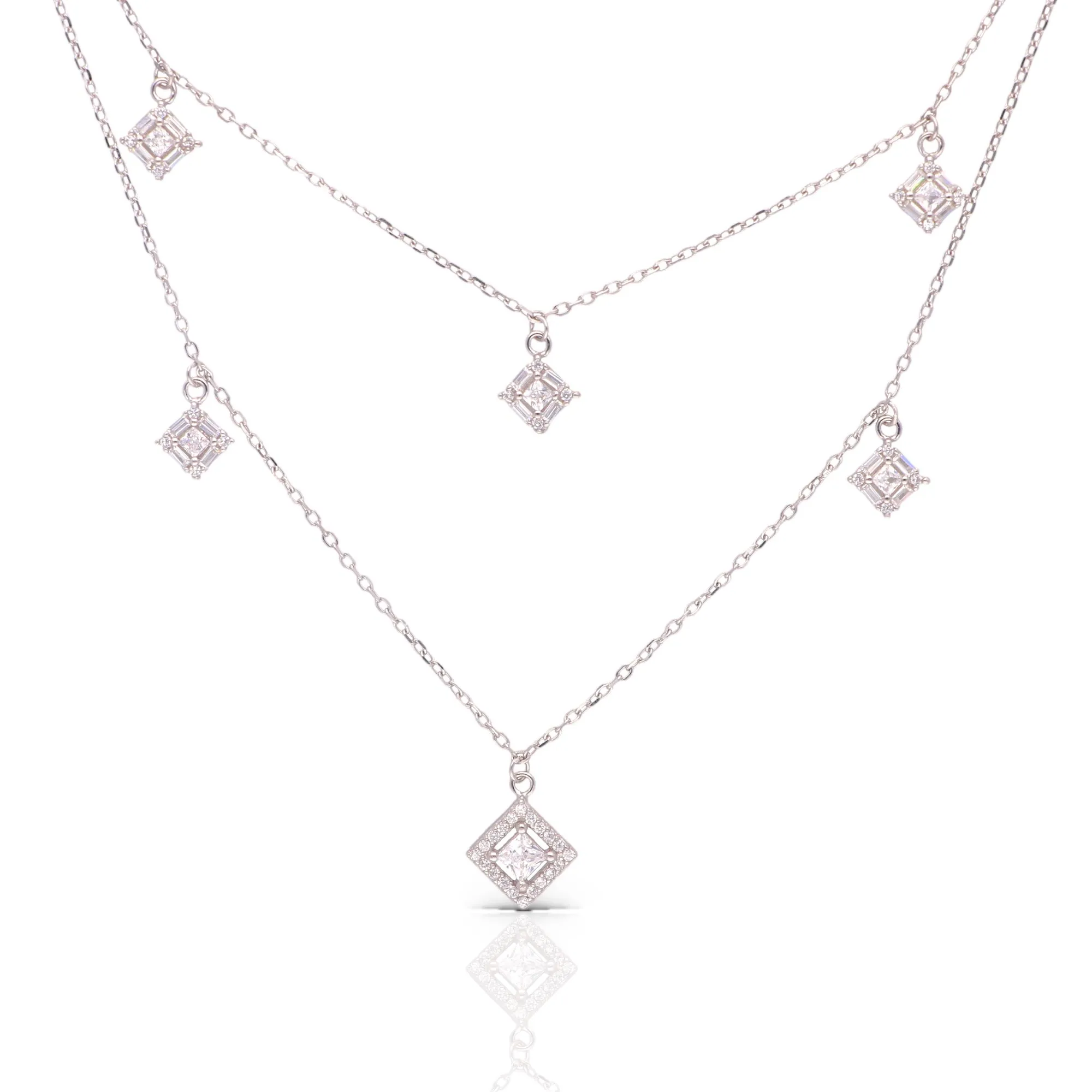 Square Serenity layered Necklace