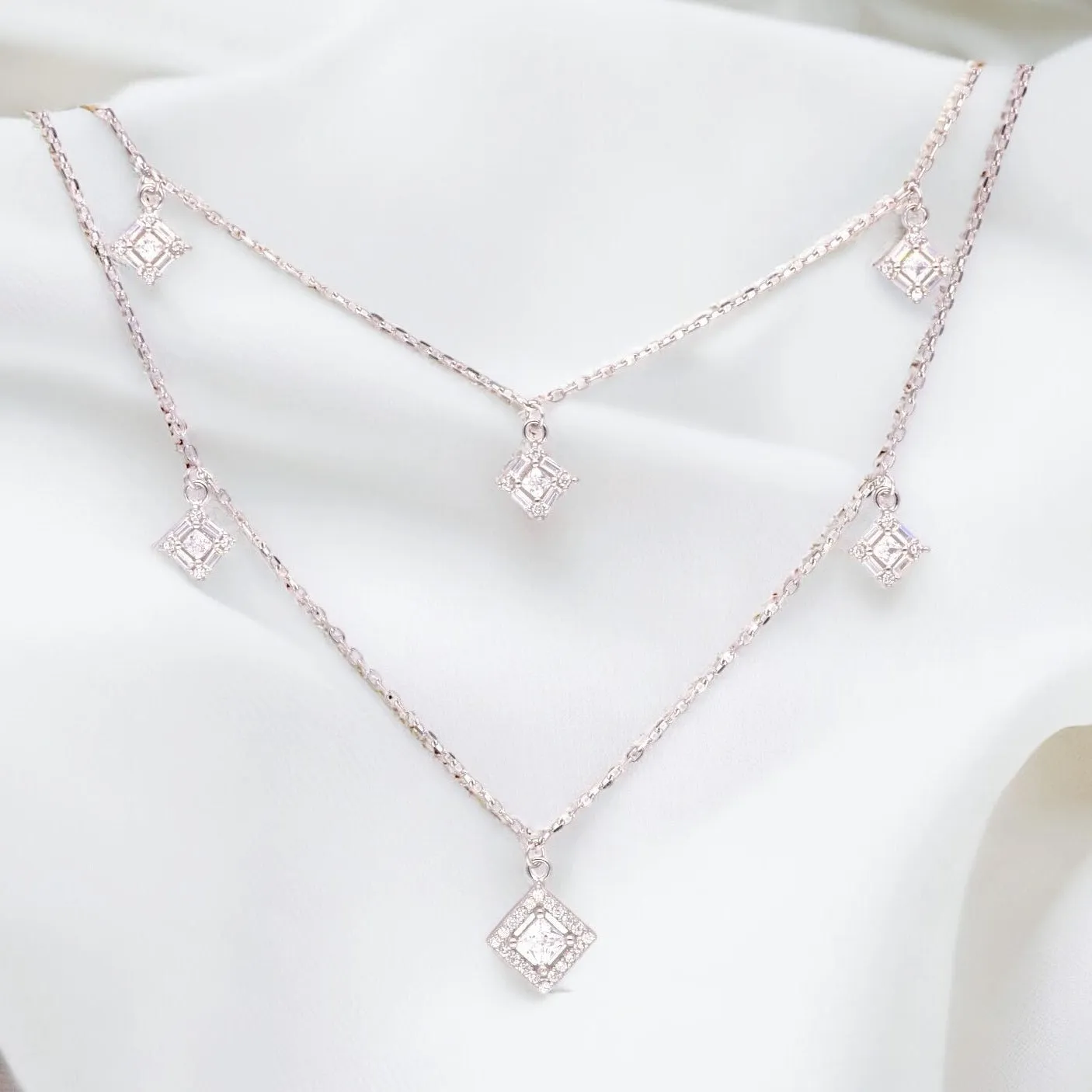 Square Serenity layered Necklace