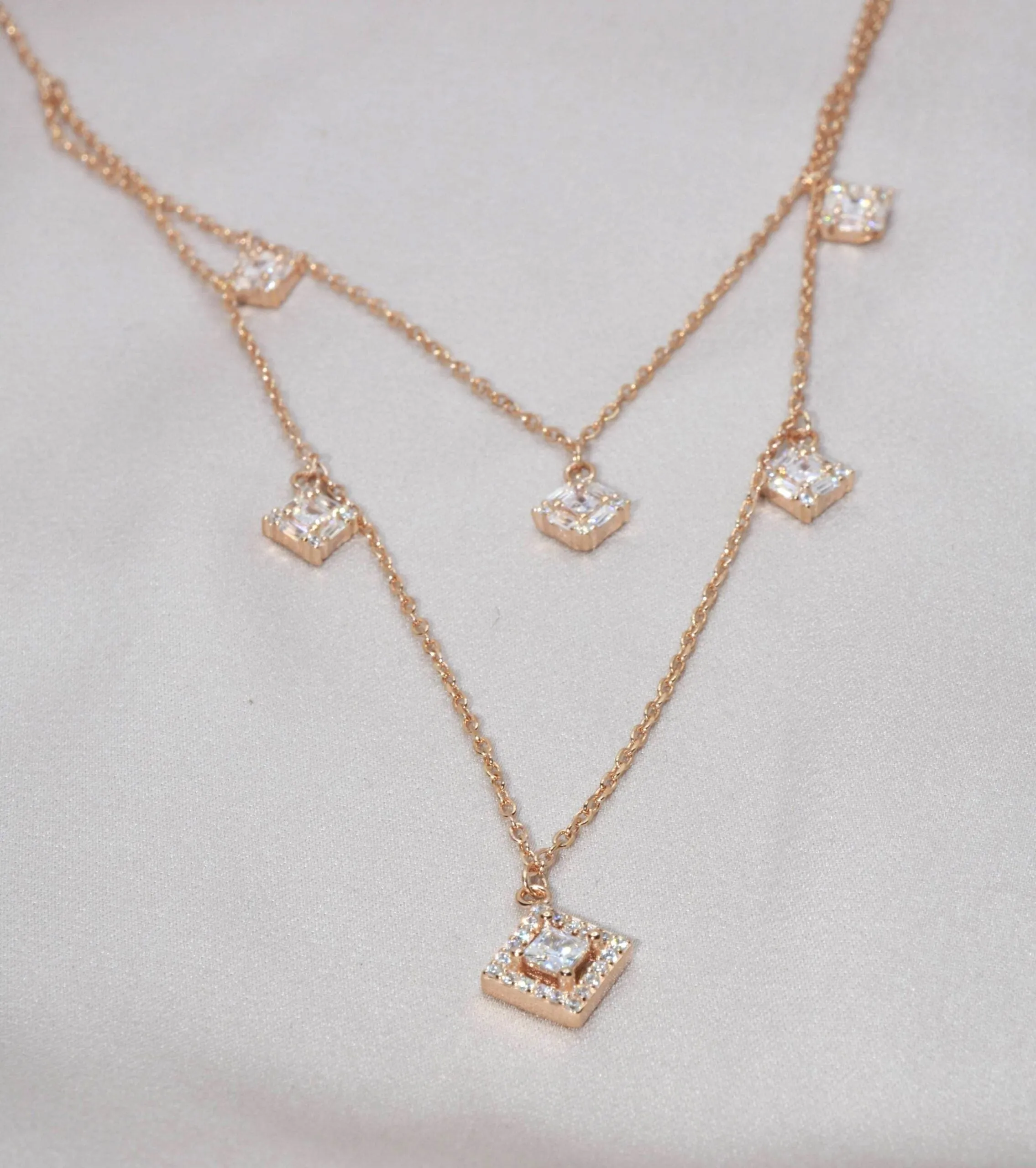 Square Serenity layered Necklace