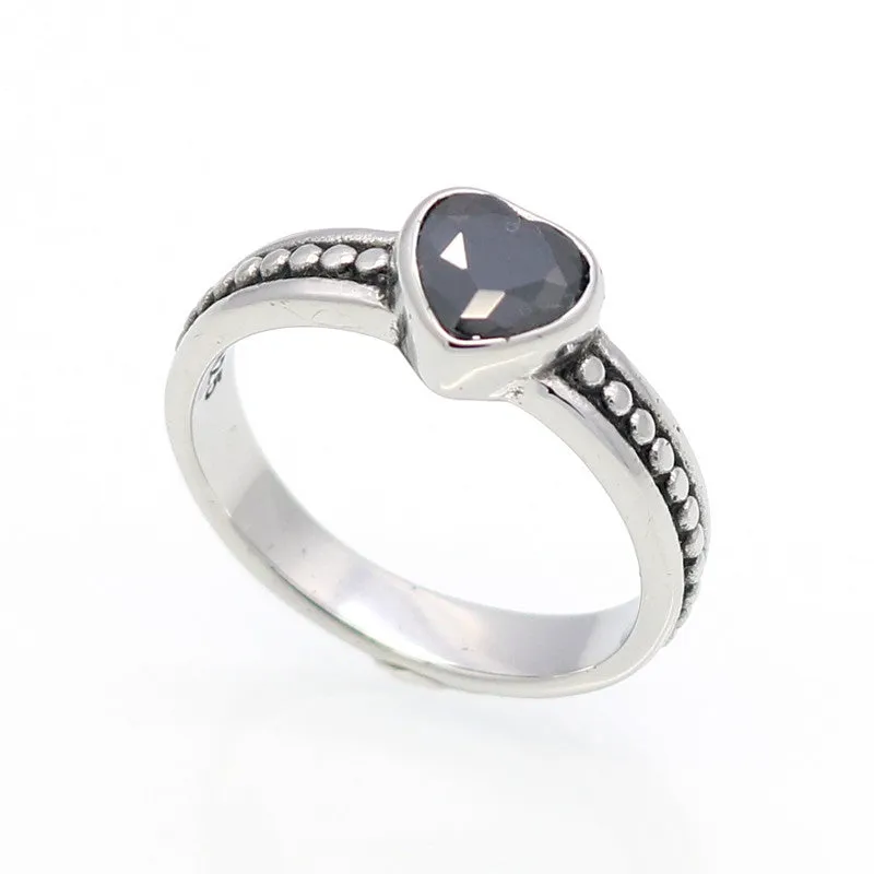 Stainless Steel Ring Heart Love Zircon Simulated Diamond Fashion Accessories Women Ring aneiss Engagement Jewelry