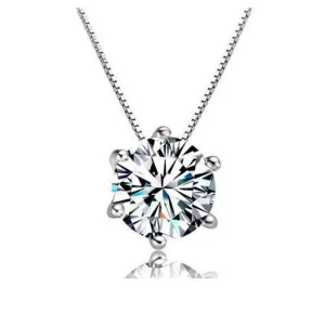 Sterling Silver Chain With Zirconia Pendant