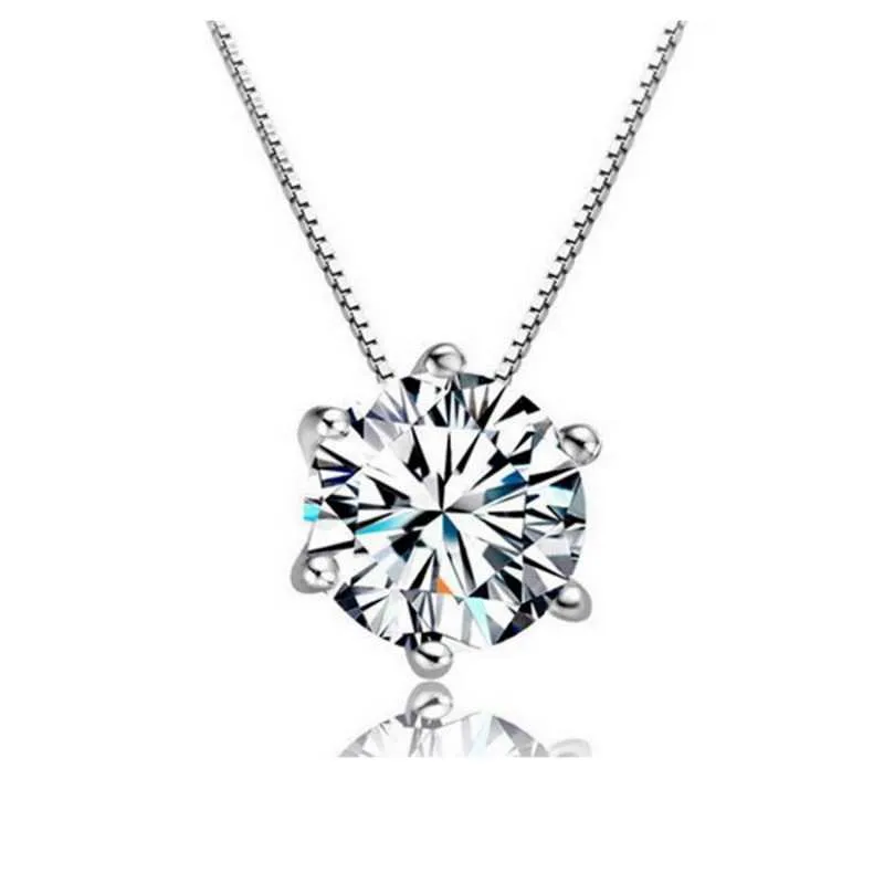 Sterling Silver Chain With Zirconia Pendant