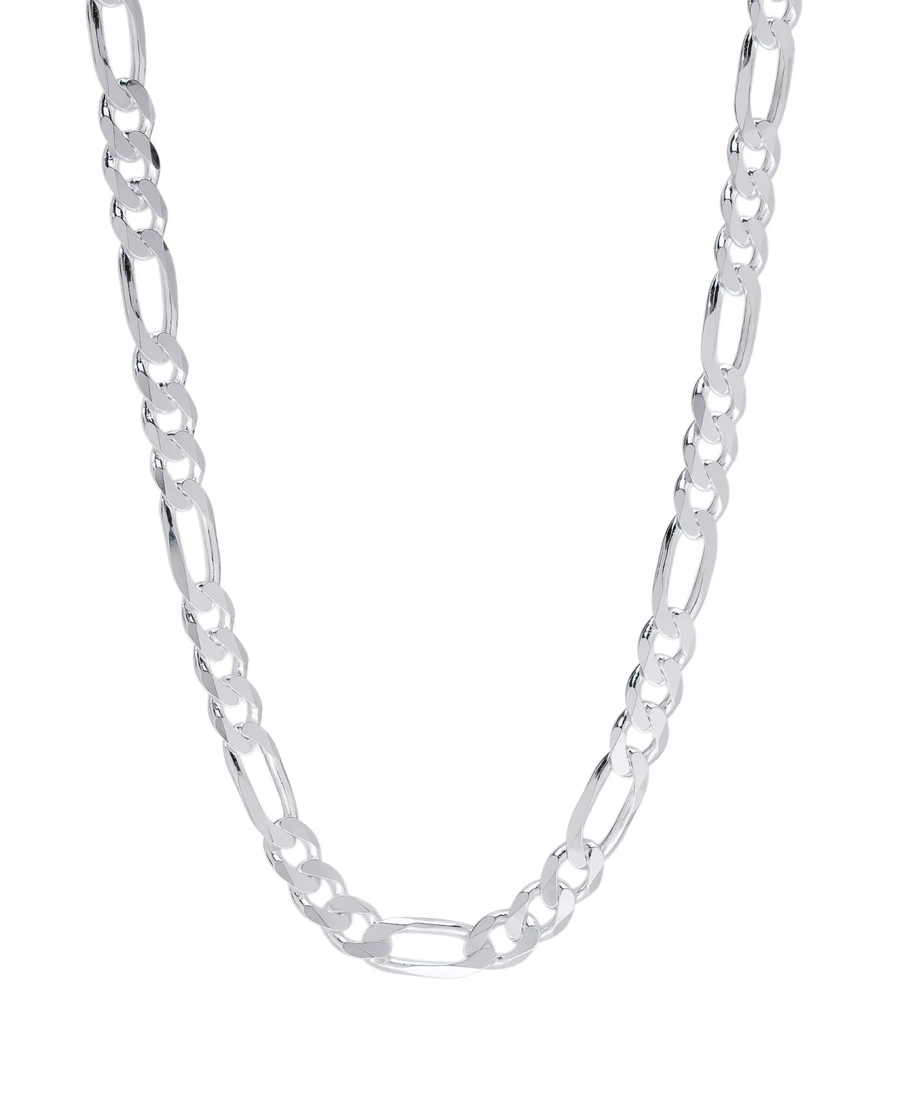 Sterling Silver DC FLAT FIGARO Necklace 22"