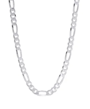 Sterling Silver DC FLAT FIGARO Necklace 22"