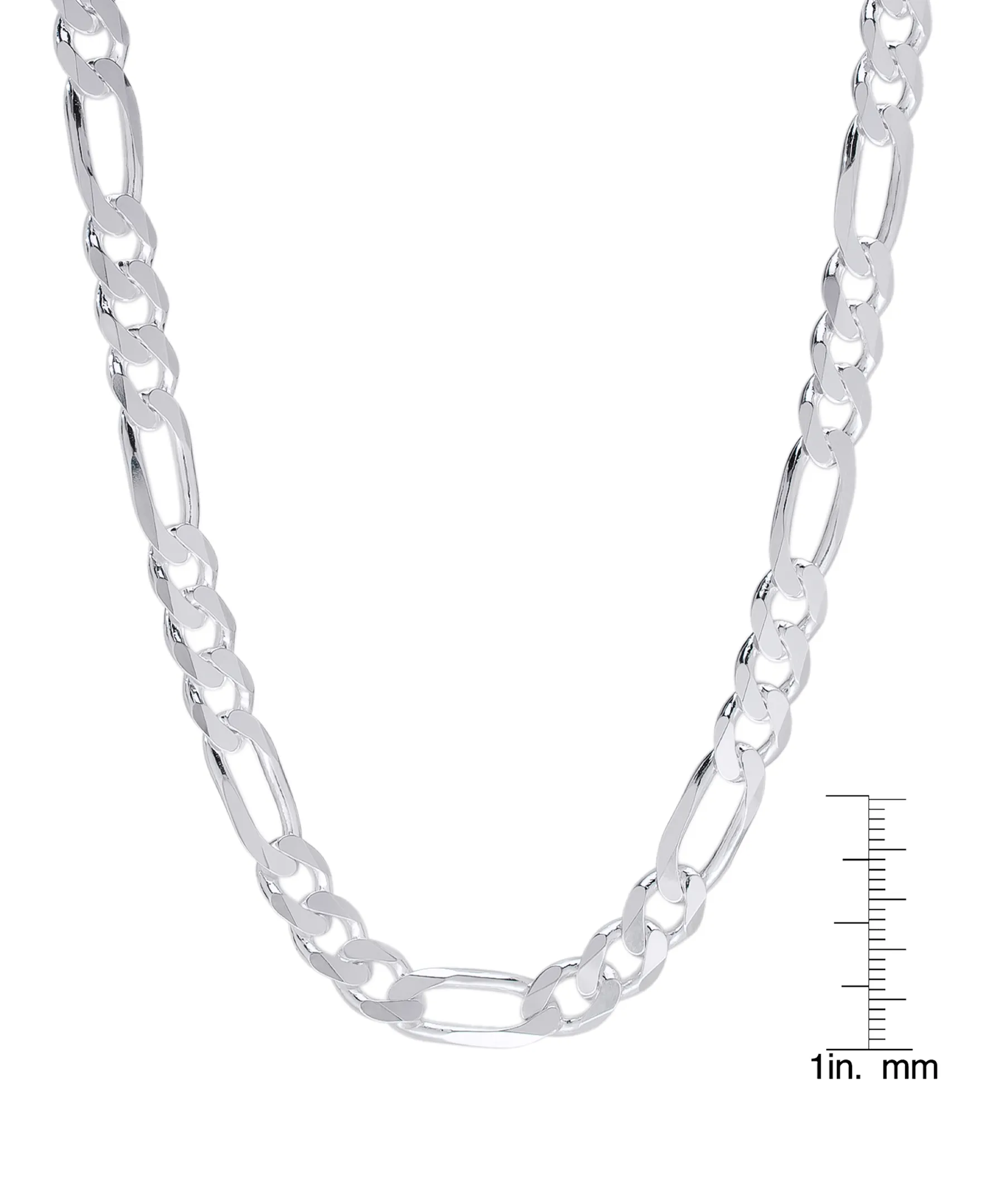 Sterling Silver DC FLAT FIGARO Necklace 22"