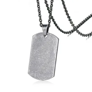 Sterling Silver Dog Tag Pendant Men's Military Army Necklace 22-24