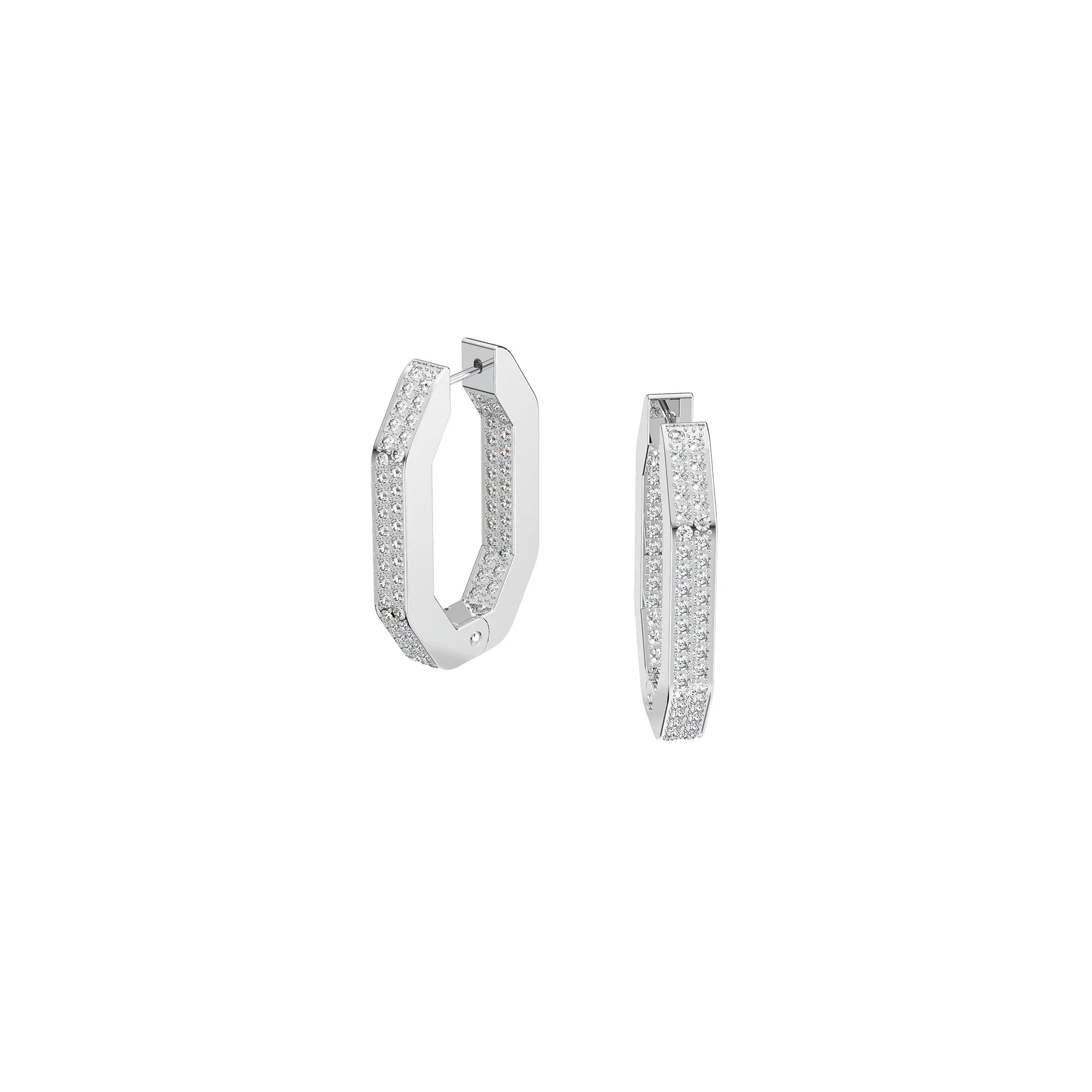 Swarovski Dextra Octagonal Medium Hoop Earrings
