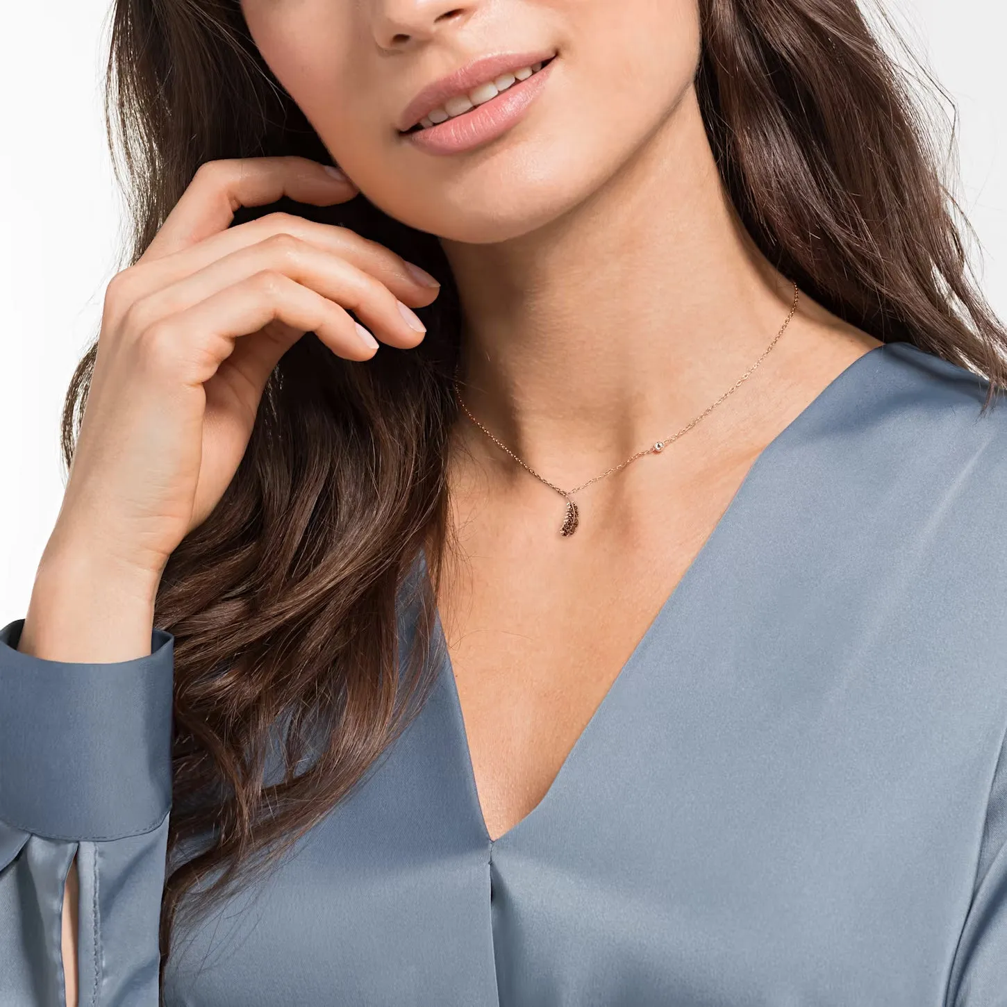 Swarovski Naughty Necklace Black, Rose-gold tone plated -5495292