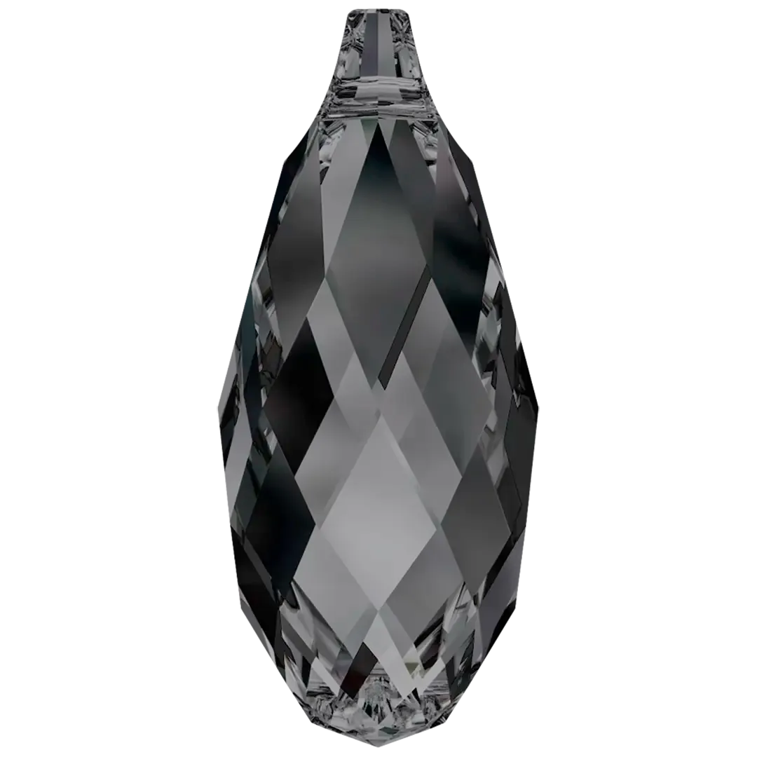 Swarovski Pendants Briolette (6010) Crystal Silver Night