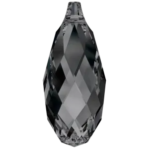 Swarovski Pendants Briolette (6010) Crystal Silver Night
