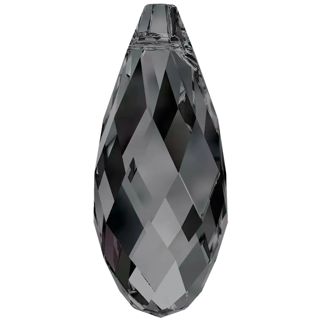 Swarovski Pendants Briolette (6010) Crystal Silver Night