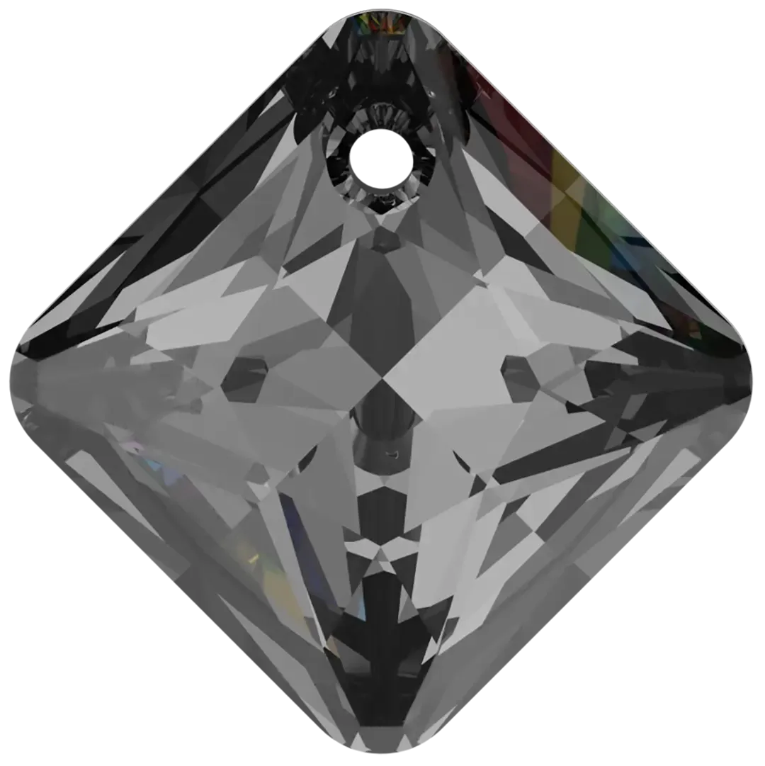 Swarovski Pendants Princess Cut (6431) Crystal Silver Night