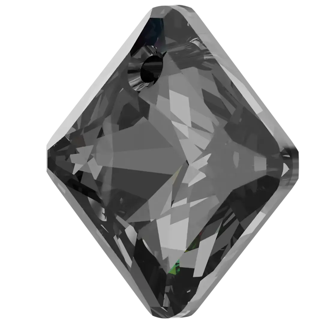 Swarovski Pendants Princess Cut (6431) Crystal Silver Night