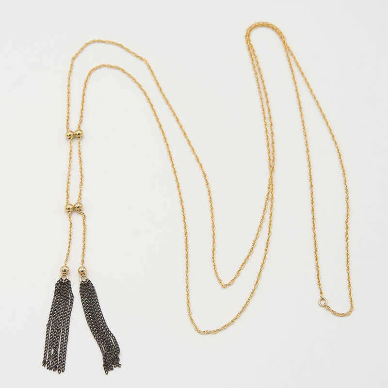 TAZA ADJUSTABLE TASSEL NECKLACE