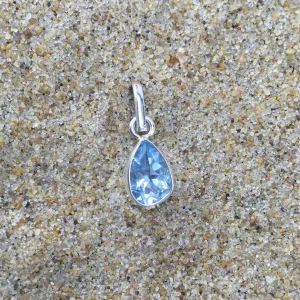 Tear Drop Pendant Blue Topaz