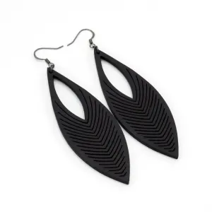 Terrabyte 01 // Leather Earrings - Black