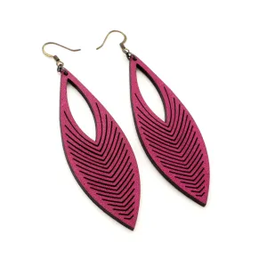 Terrabyte 01 // Leather Earrings - Fuchsia