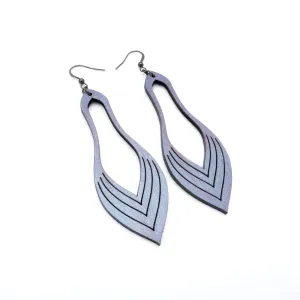 Terrabyte 02_1 // Leather Earrings - Purple Pearl