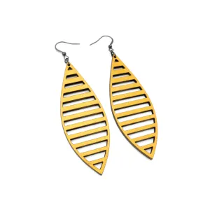 Terrabyte 11_1 // Leather Earrings - Gold