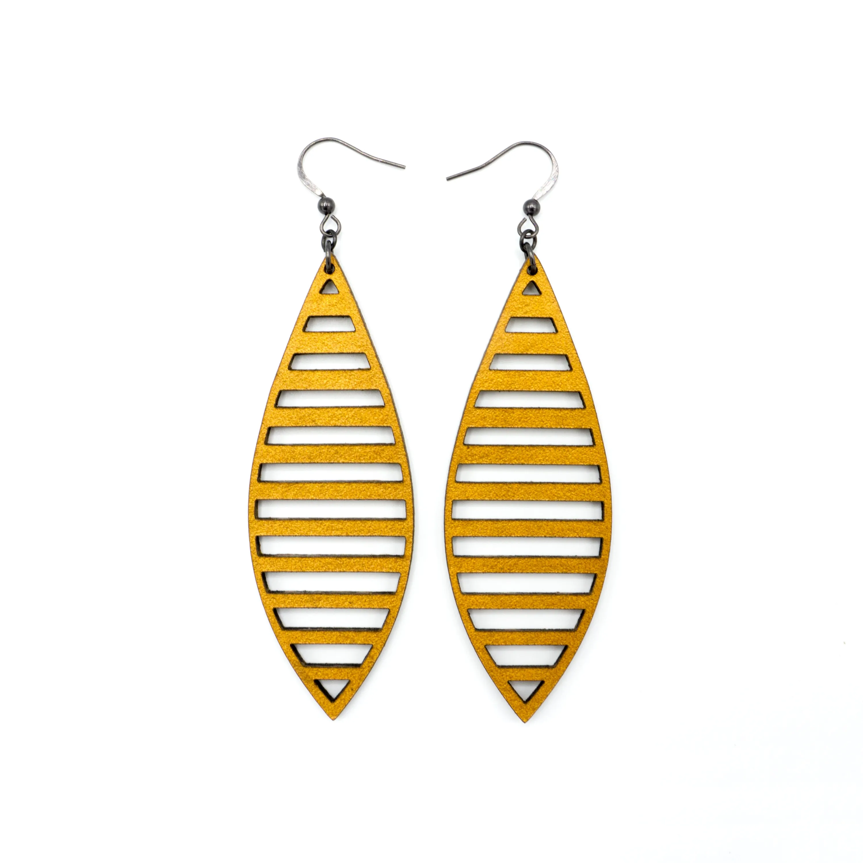 Terrabyte 11_1 // Leather Earrings - Gold