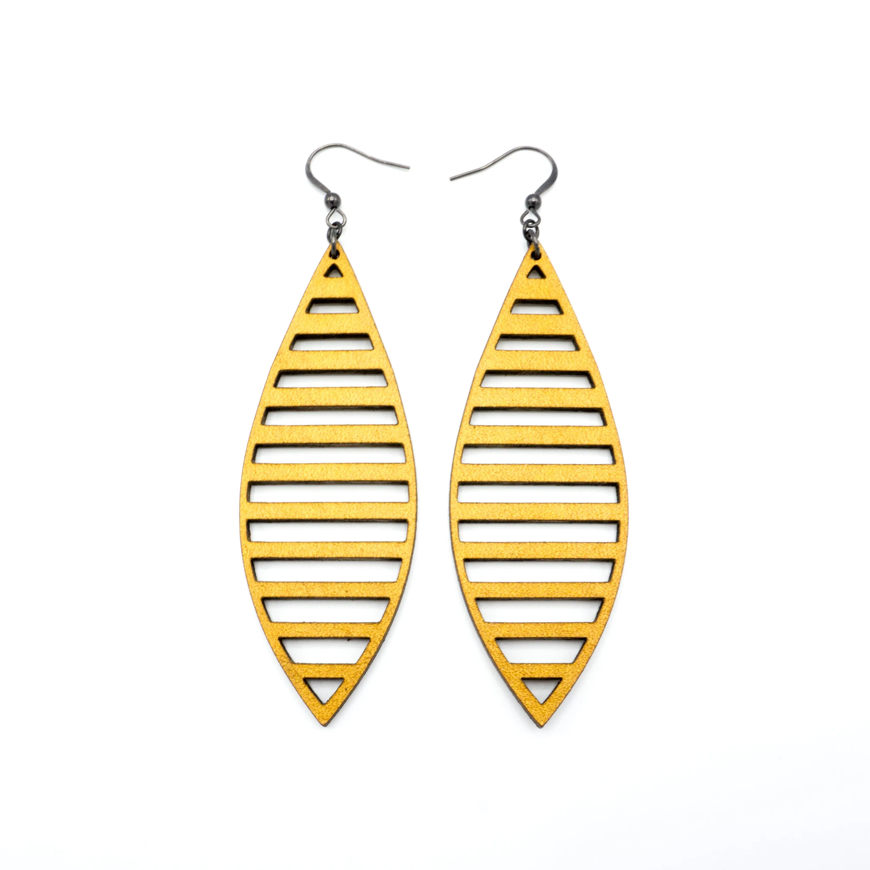 Terrabyte 11_1 // Leather Earrings - Gold