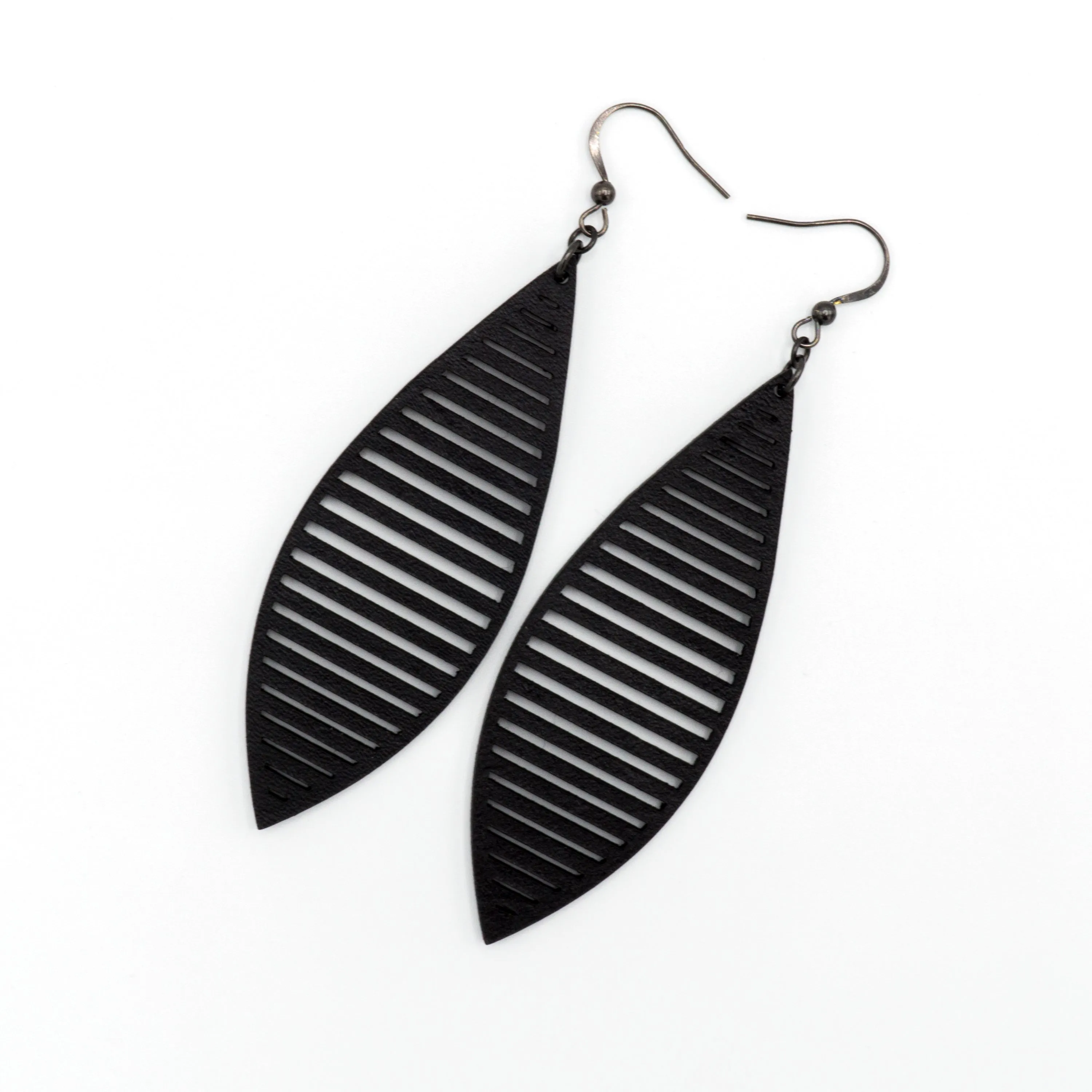 Terrabyte 11_2 // Leather Earrings - Black
