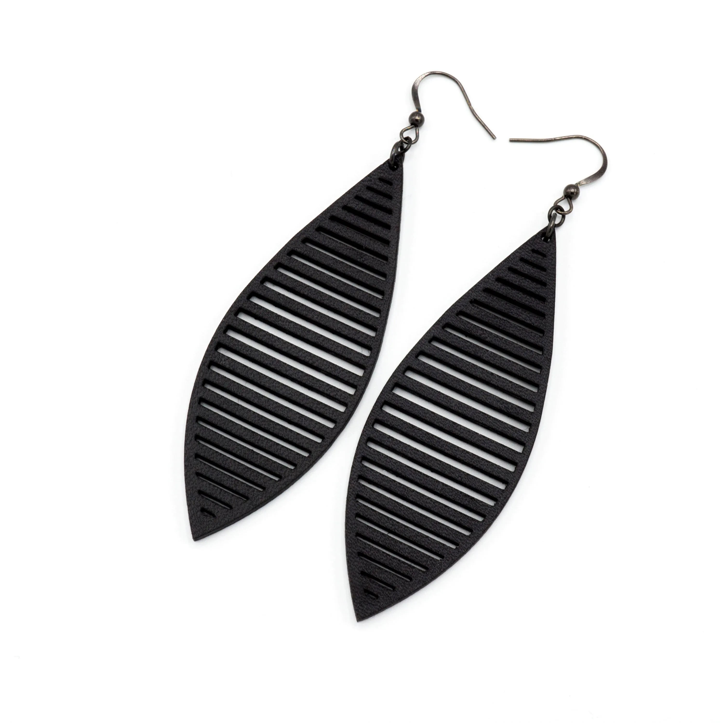 Terrabyte 11_2 // Leather Earrings - Black