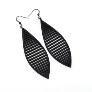 Terrabyte 11_2 // Leather Earrings - Black