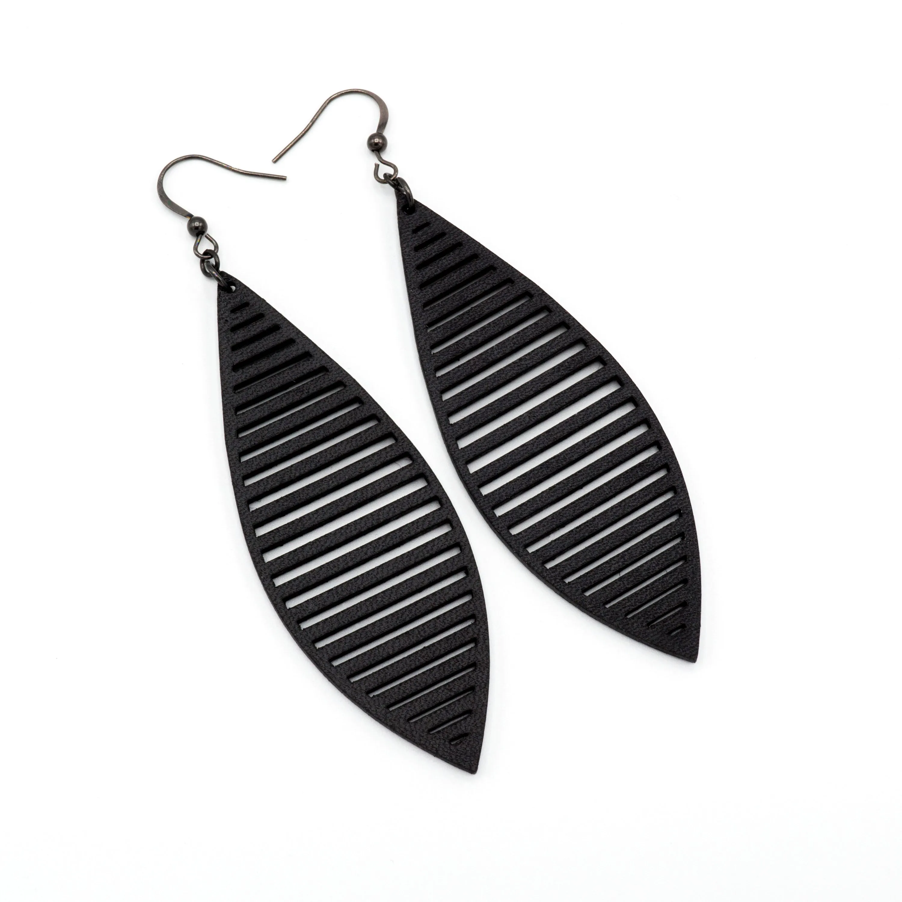 Terrabyte 11_2 // Leather Earrings - Black
