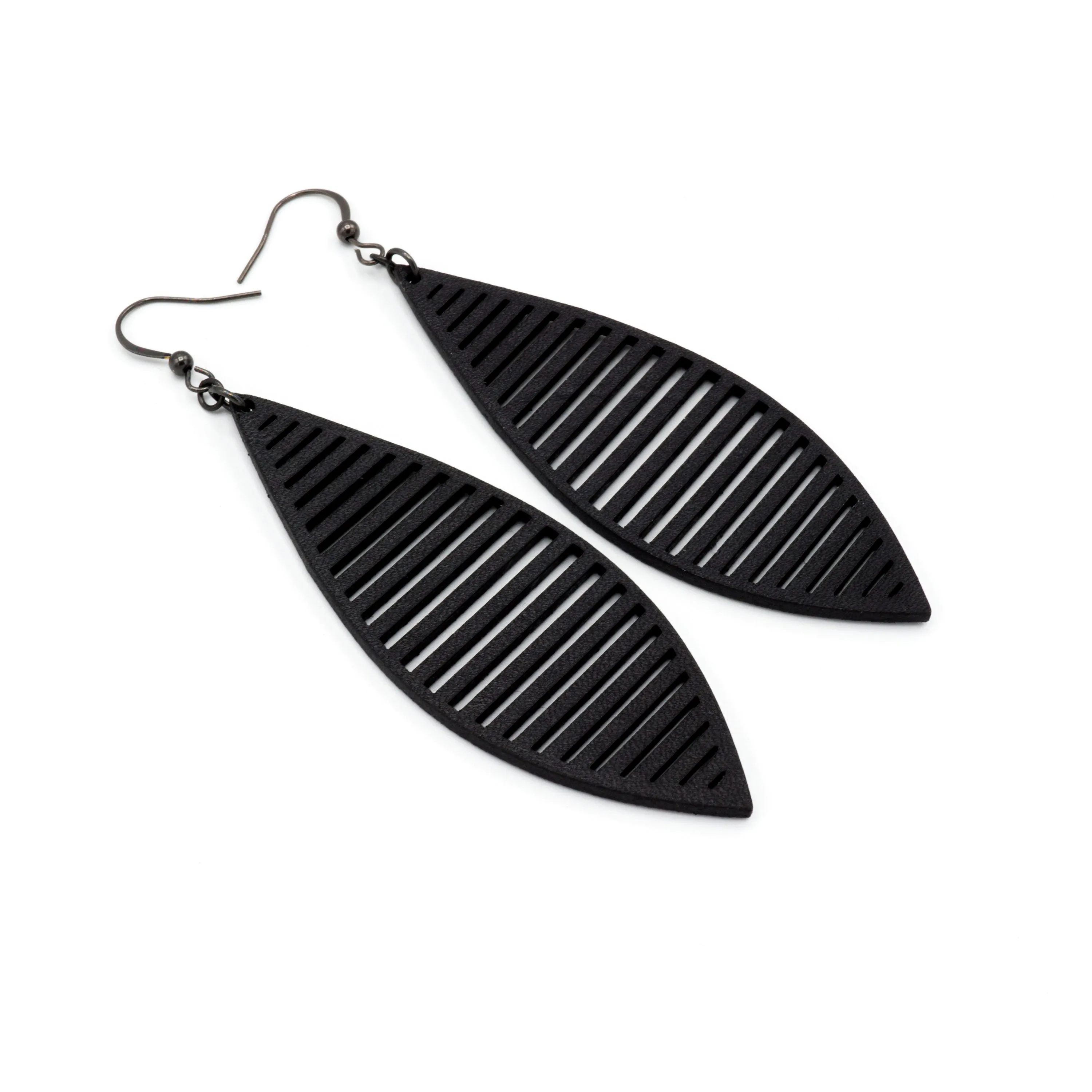 Terrabyte 11_2 // Leather Earrings - Black