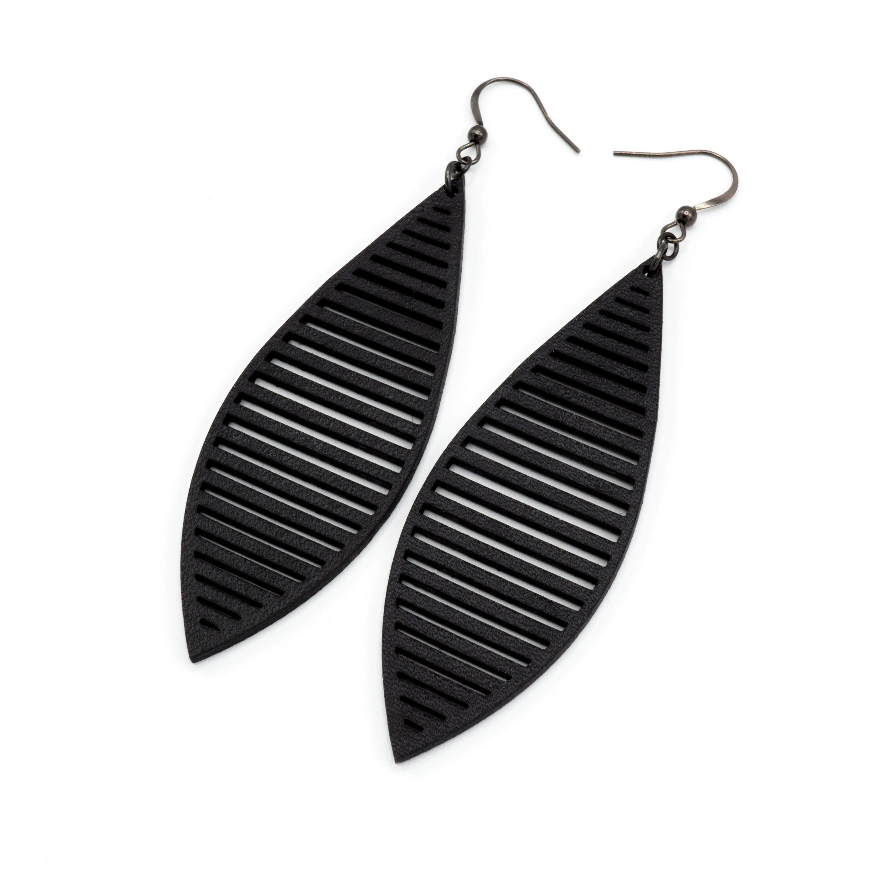 Terrabyte 11_2 // Leather Earrings - Black