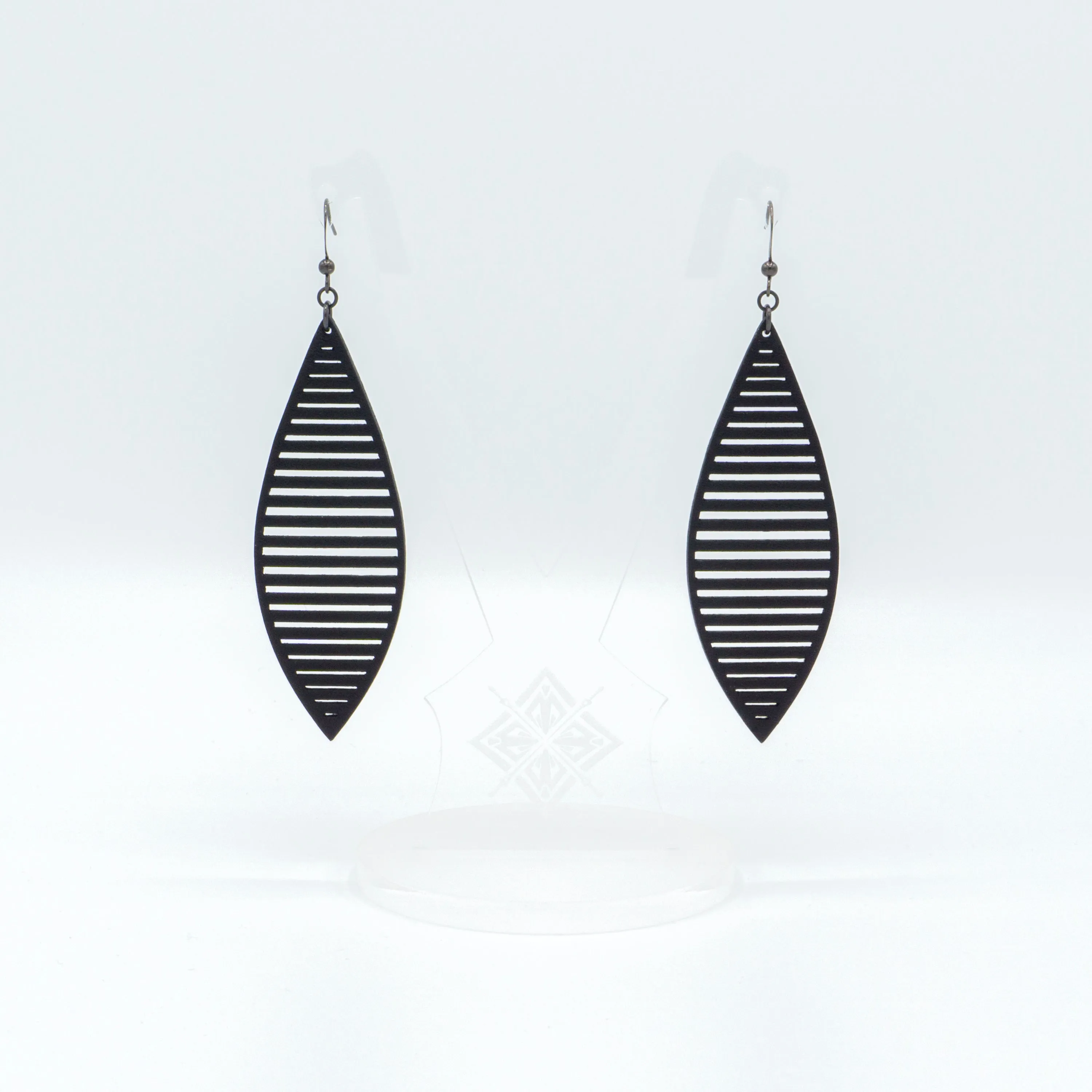Terrabyte 11_2 // Leather Earrings - Black