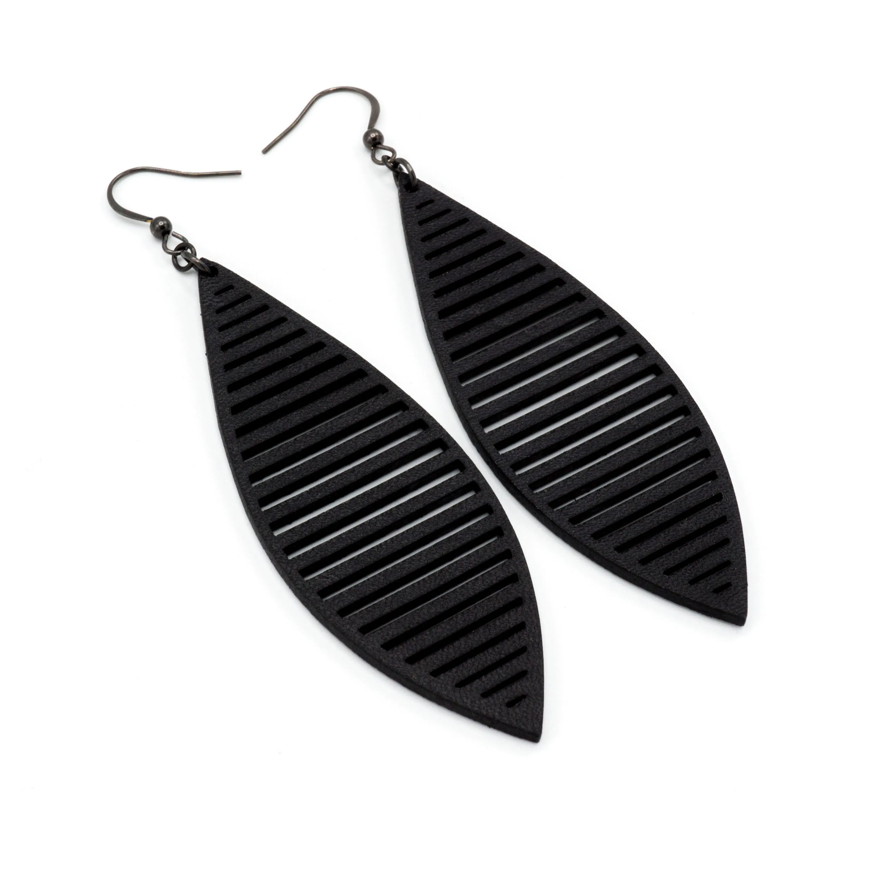 Terrabyte 11_2 // Leather Earrings - Black