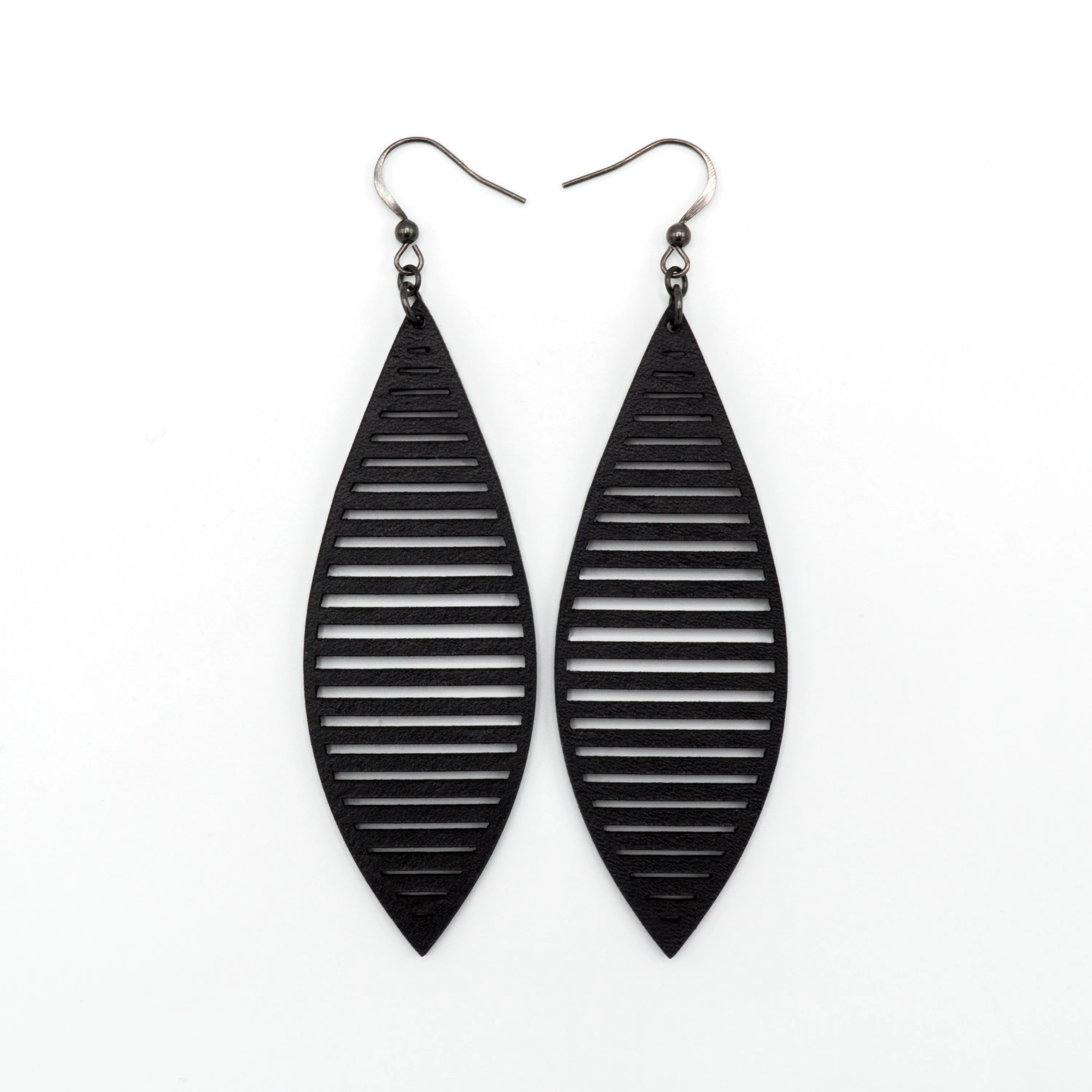 Terrabyte 11_2 // Leather Earrings - Black