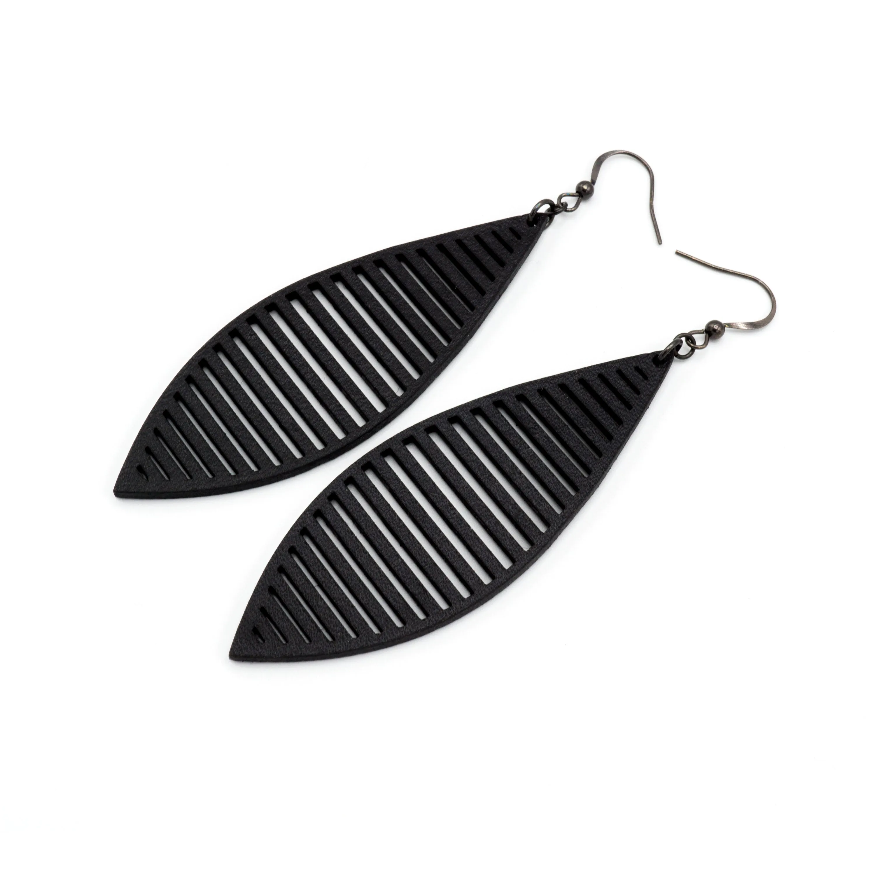 Terrabyte 11_2 // Leather Earrings - Black