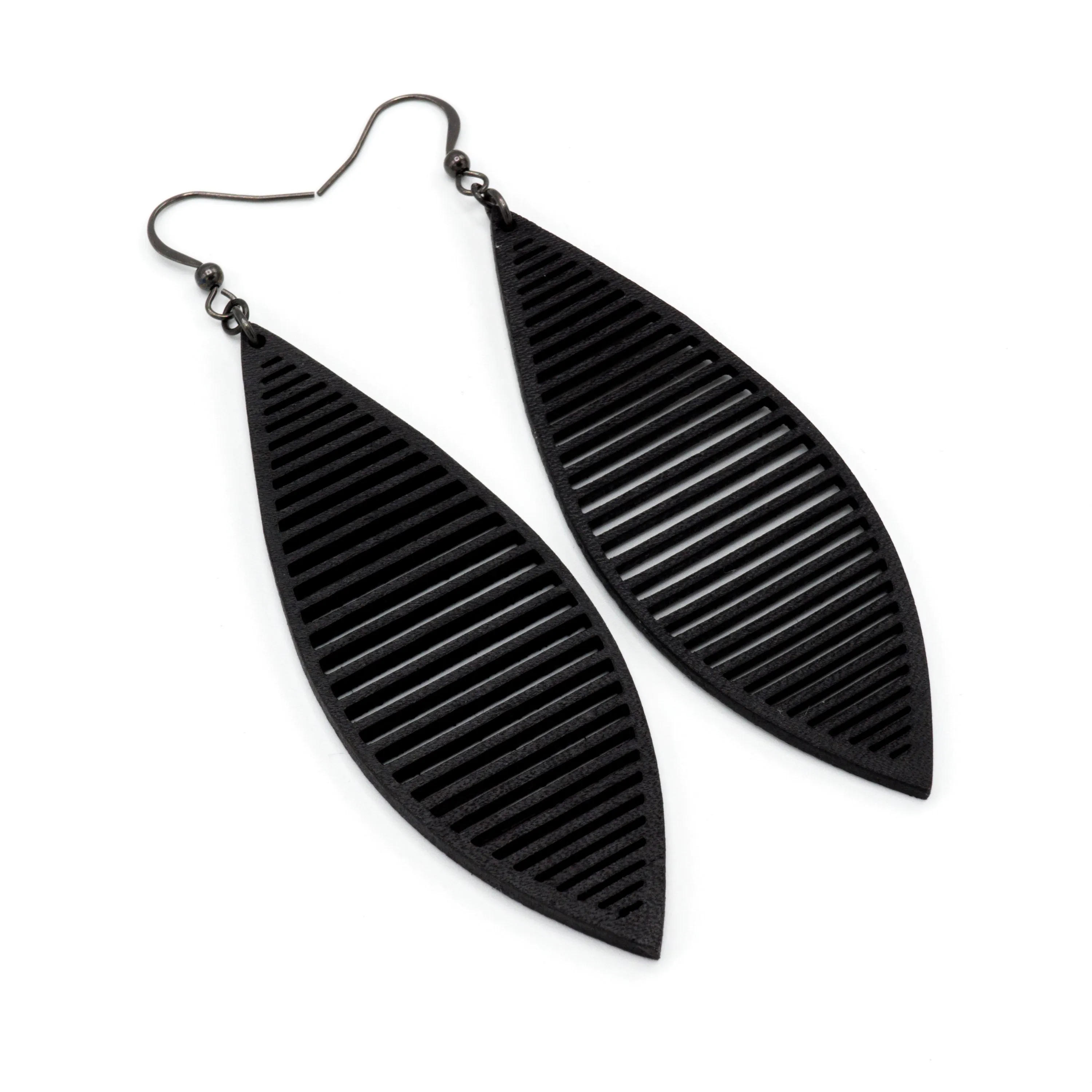 Terrabyte 11_3 // Leather Earrings - Black