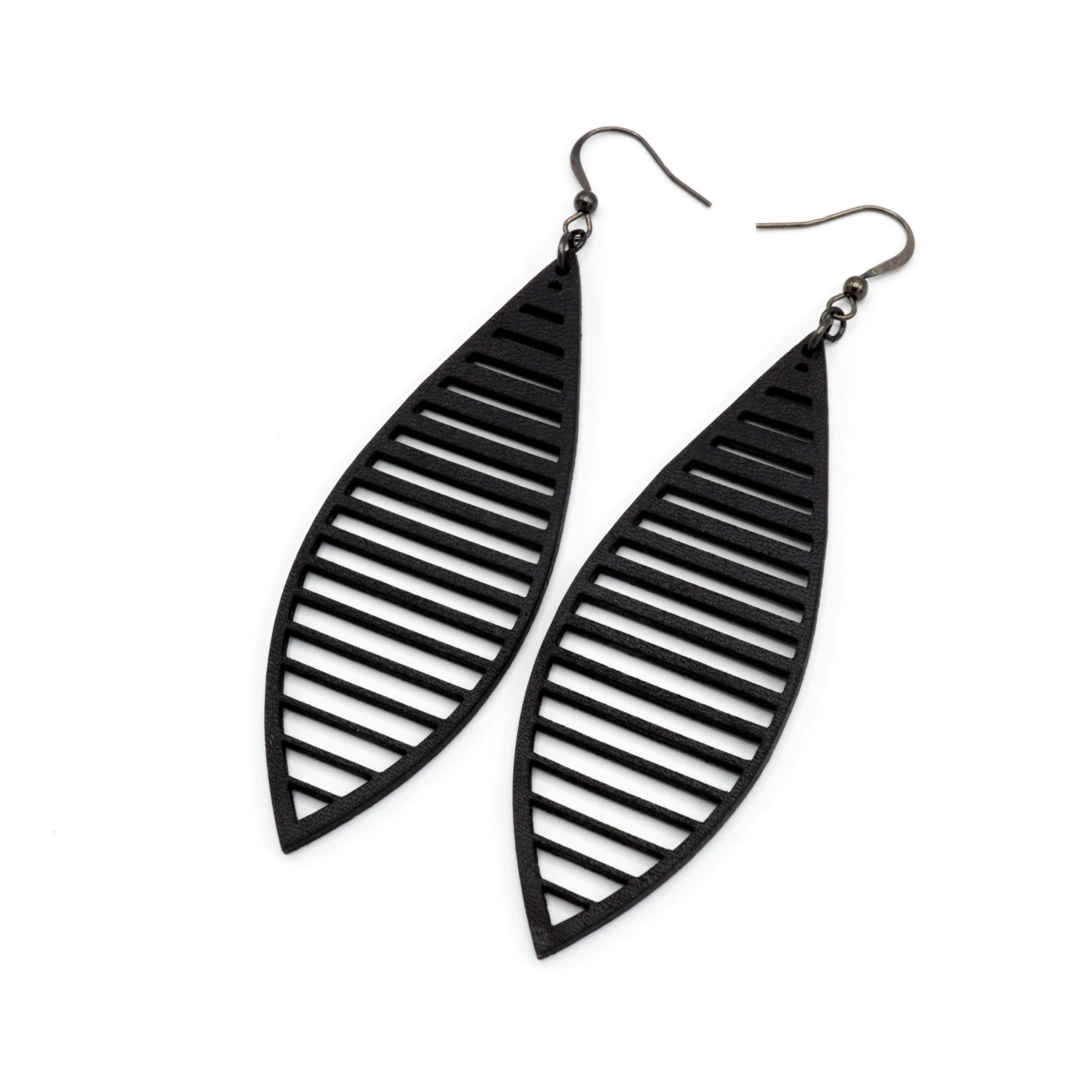 Terrabyte 11_5 // Leather Earrings - Black
