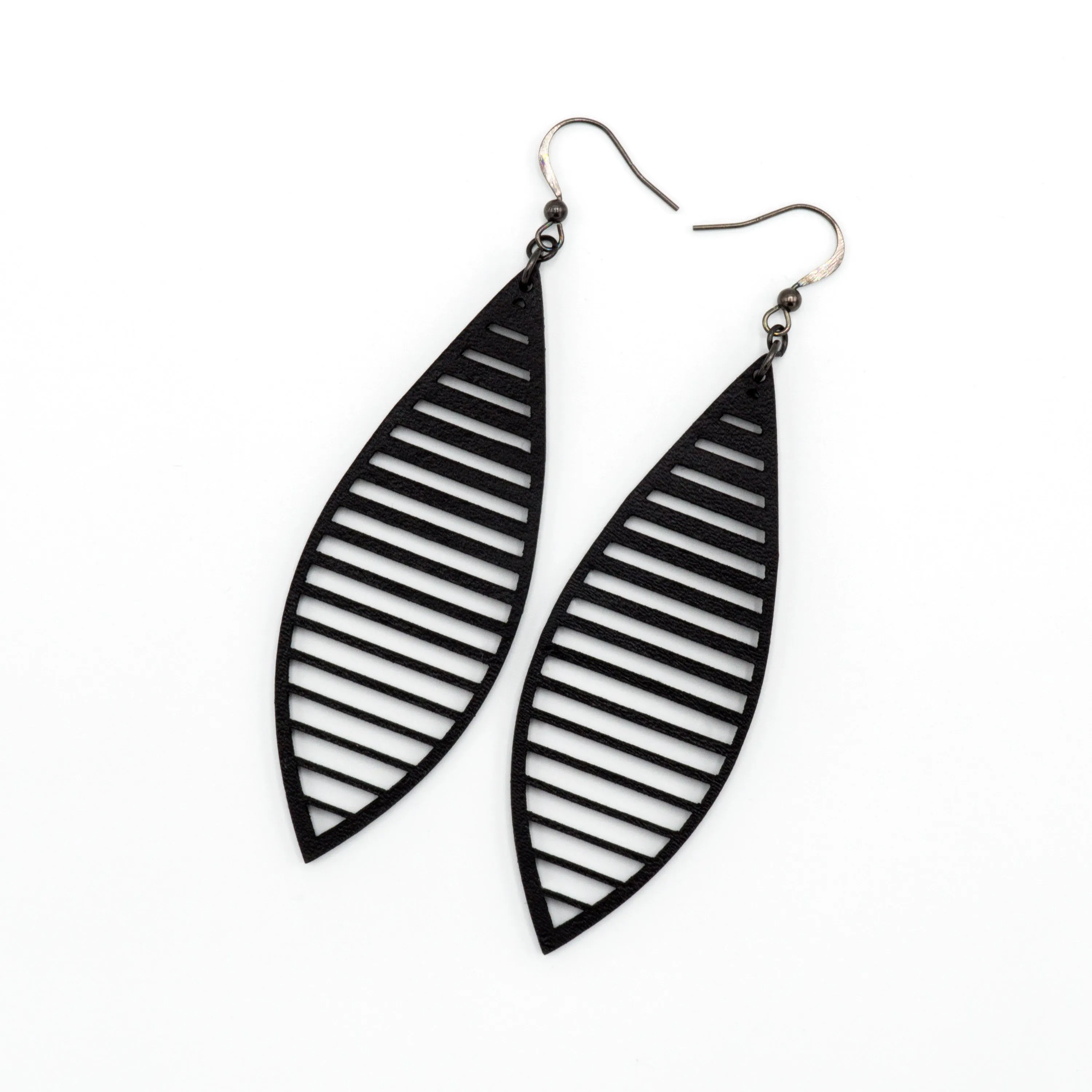 Terrabyte 11_5 // Leather Earrings - Black