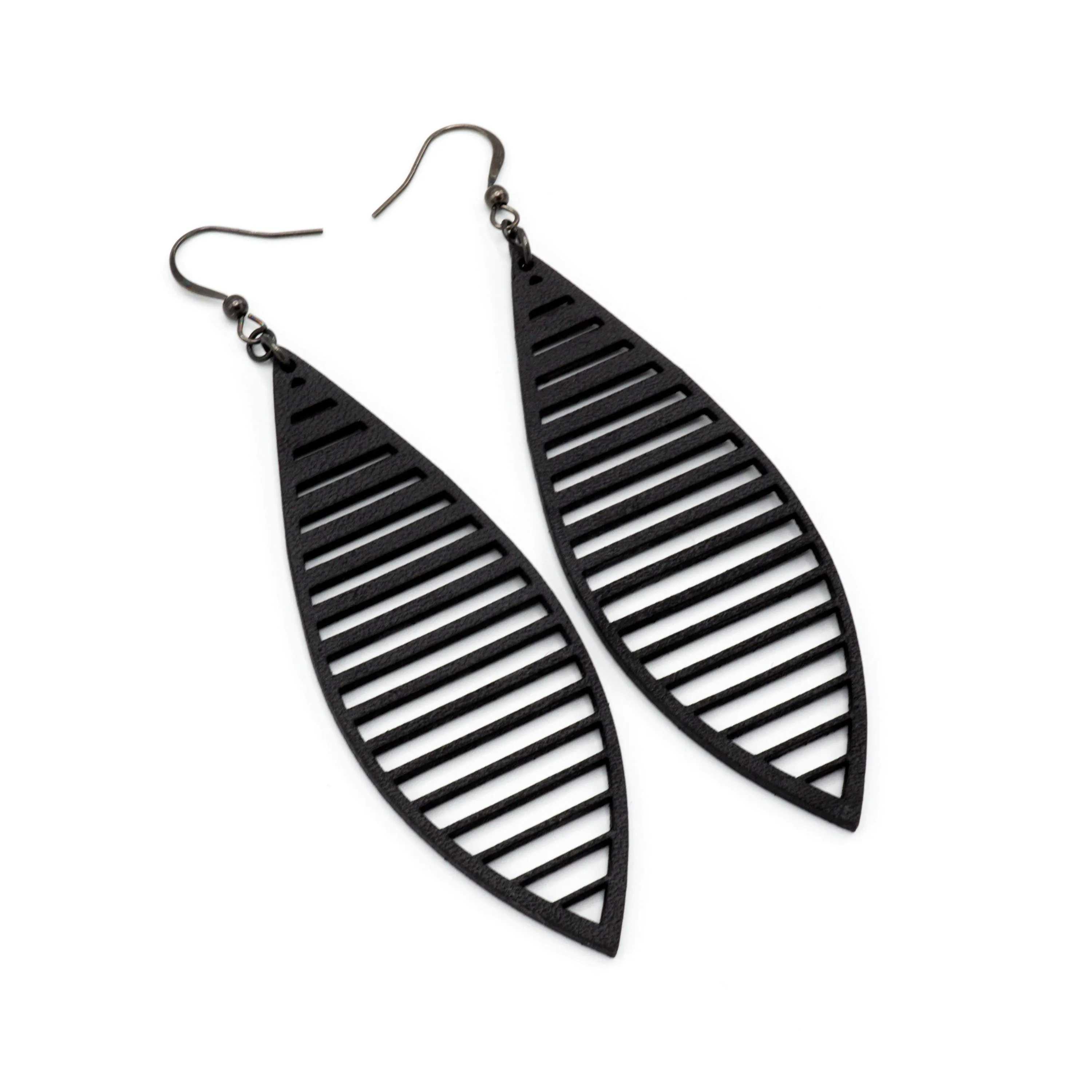 Terrabyte 11_5 // Leather Earrings - Black