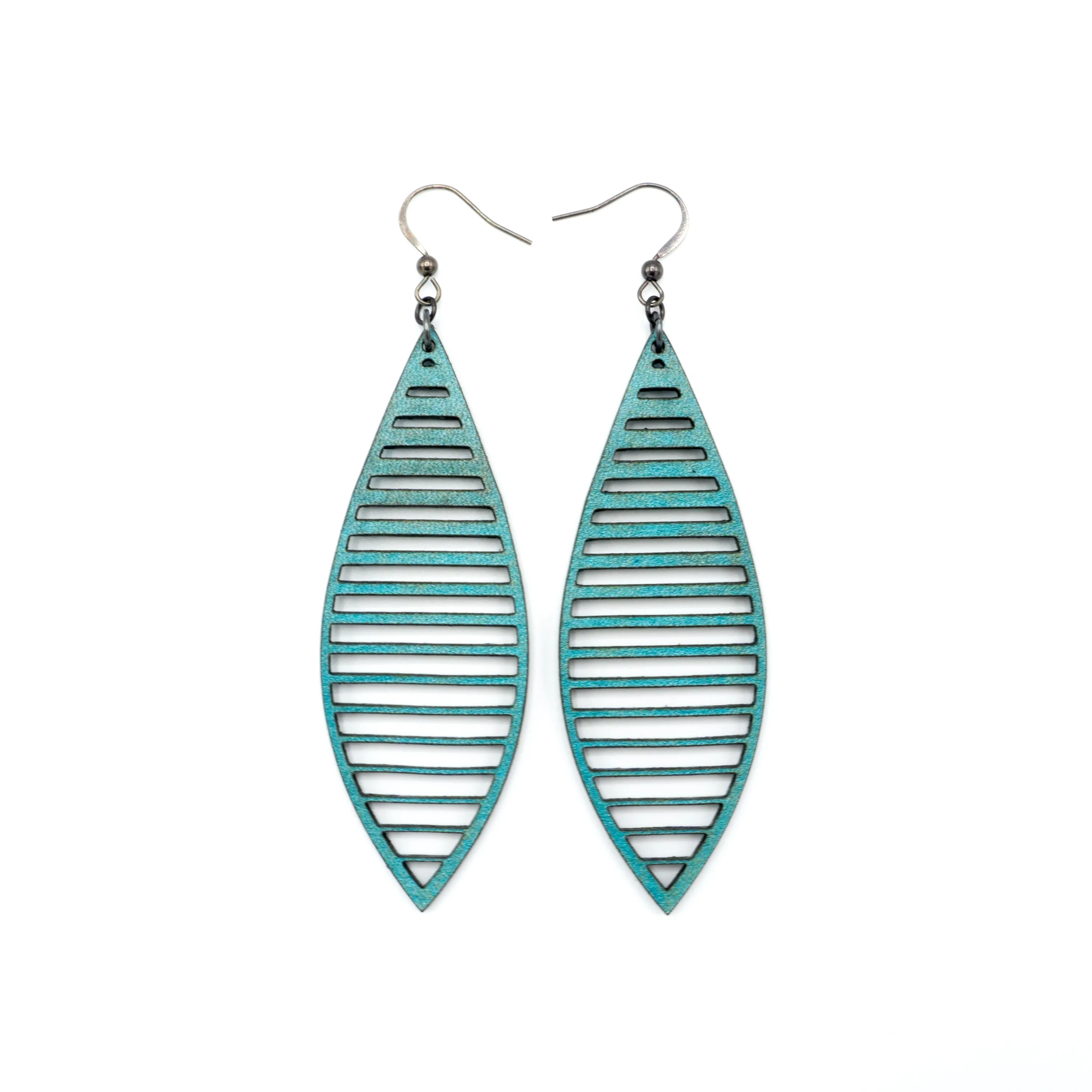 Terrabyte 11_5 // Leather Earrings - Turquoise Pearl
