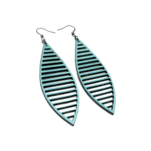 Terrabyte 11_5 // Leather Earrings - Turquoise Pearl