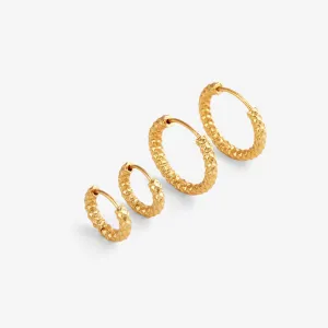 TEXTURED HOOPS Gold