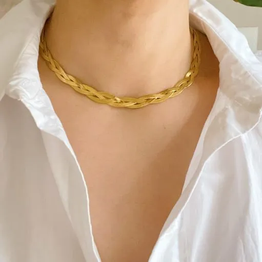 The Best Dressed Braided Herringbone Chain Necklace