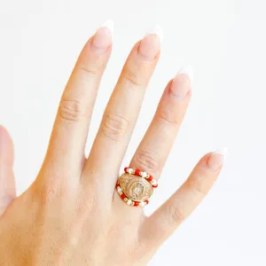 The Poppi Ring in Bright Red & White