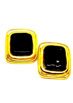 The "Jordan" Black & Gold Statement Earring